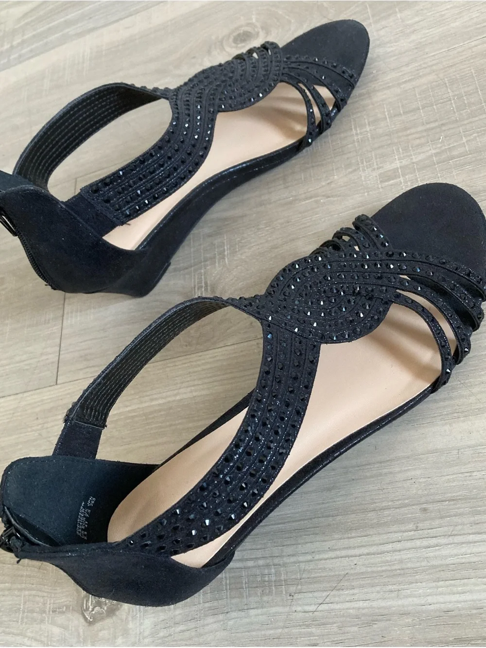 Dream Pairs Black Crystal-Strap High Heel Sandals